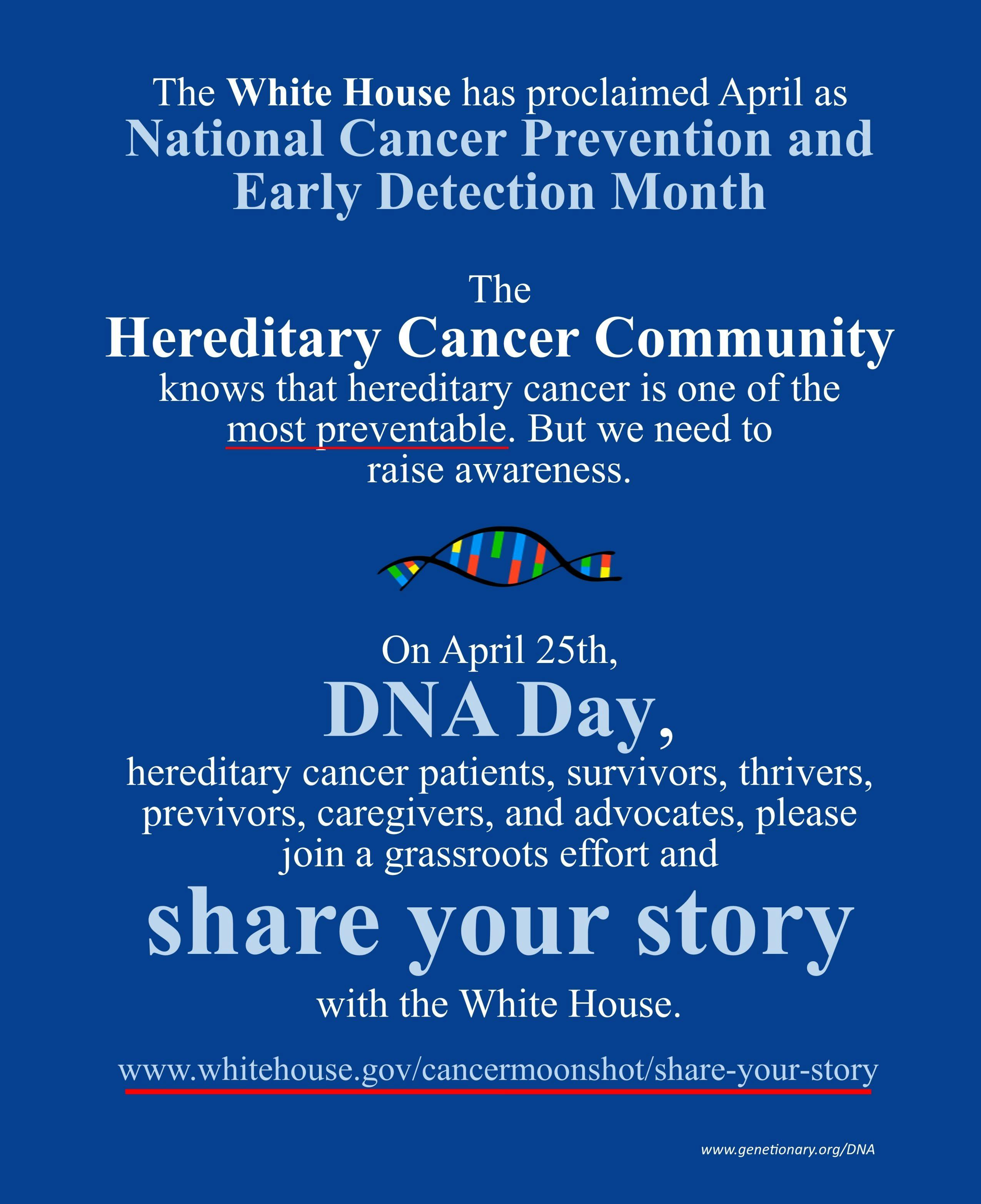 Image of a social media post about hereditary cancer.