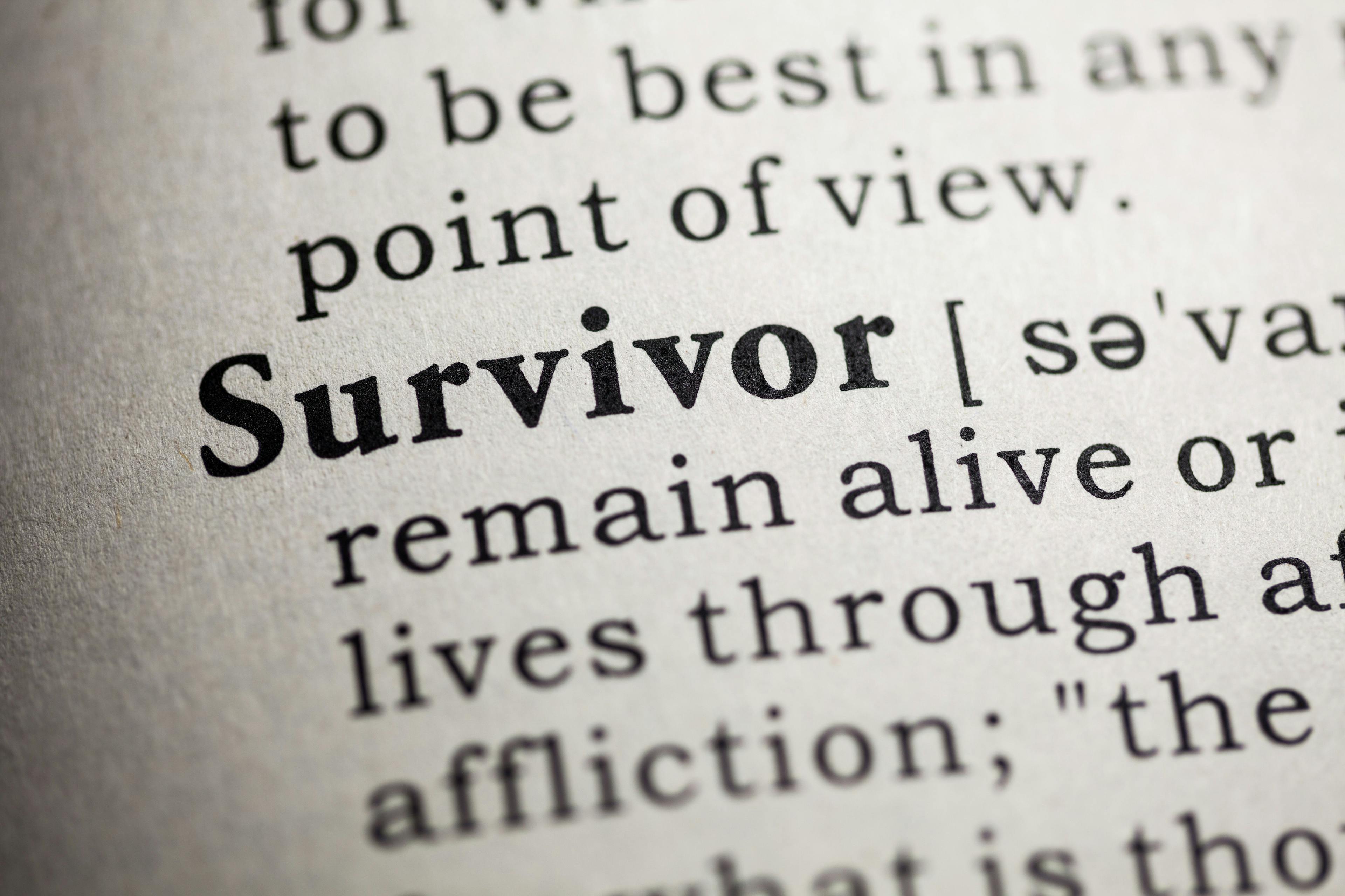 Image of a dictionary definition of the word "Survivor"
