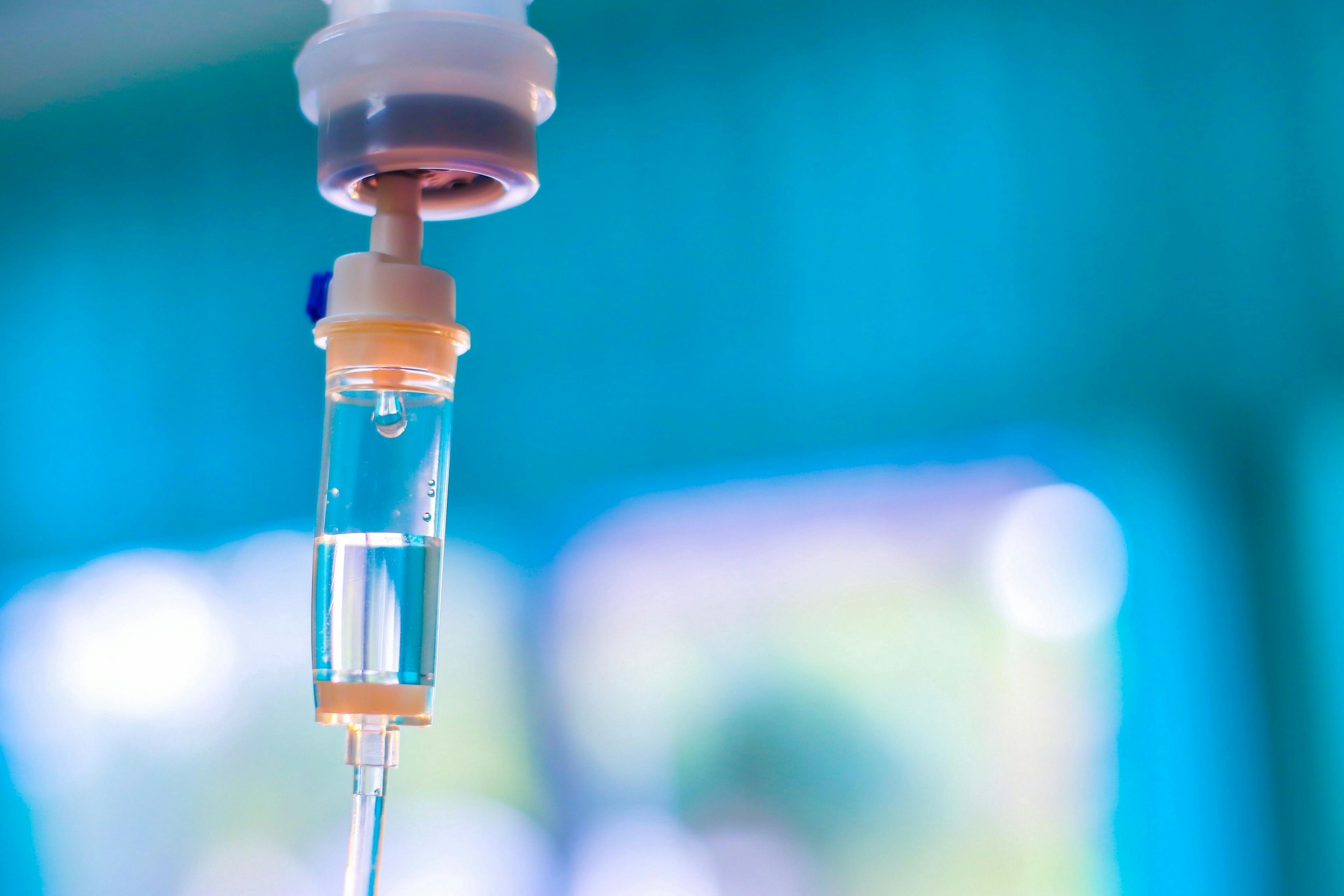 Image of an IV drip of chemotherapy.