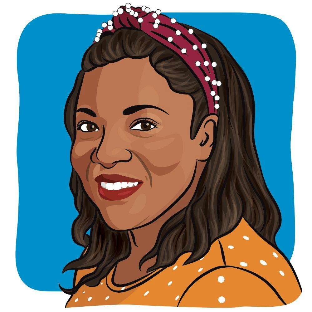 cartoon drawing of cancer survivor and blogger, Tamron Little