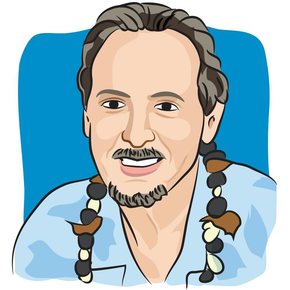 cartoon drawing of blogger and male breast cancer survivor, khevin barnes