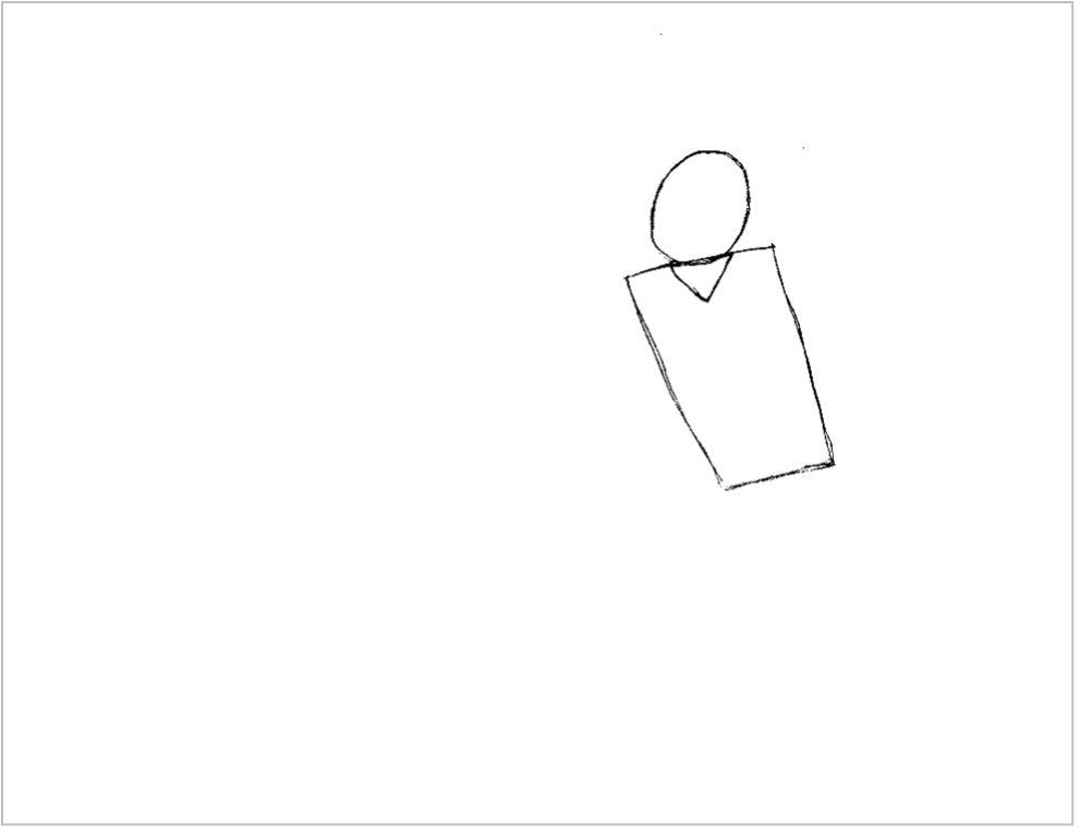 3. Now add a rectangle for the body.
