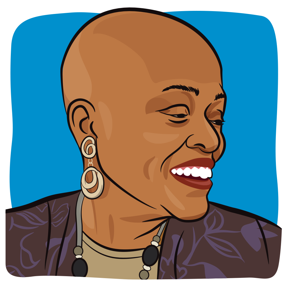 cartoon drawing of gynecologic cancer survivor and blogger, Doris White