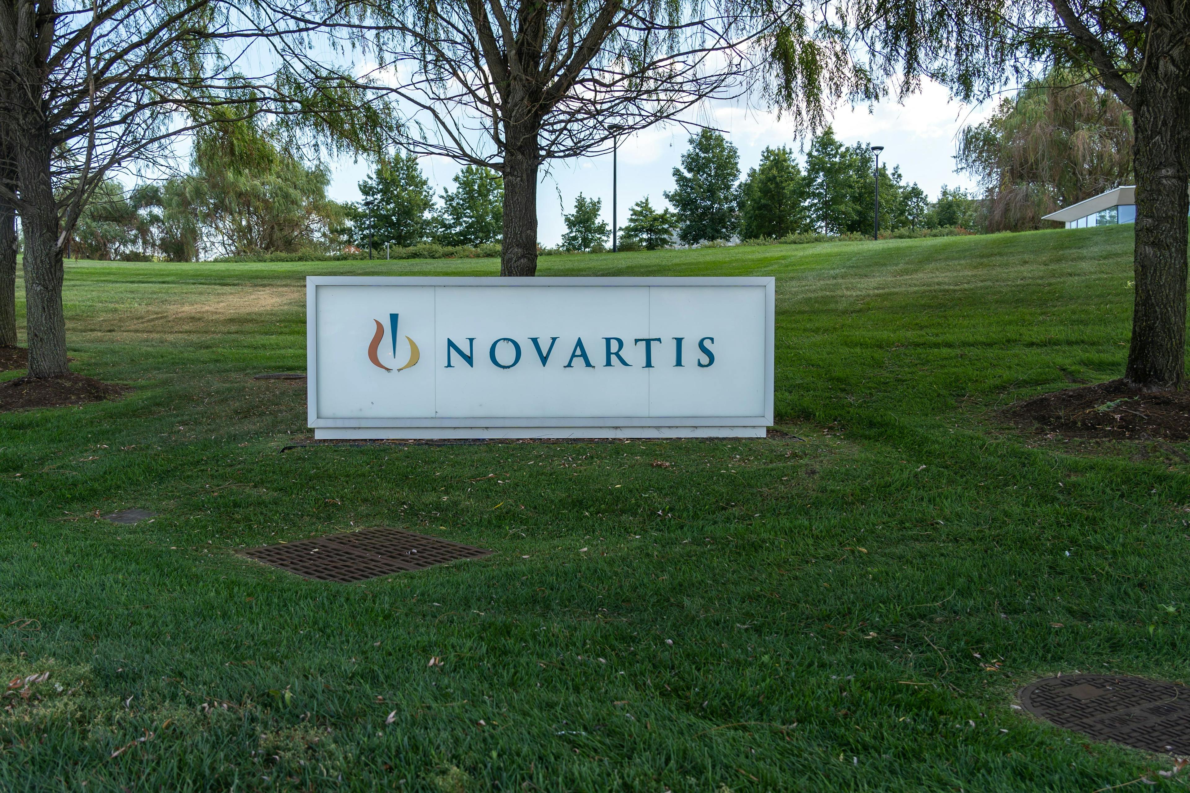 East Hanover, NJ, USA - August 16, 2022: Novartis sign at its headquarters in East Hanover, NJ, USA. Novartis AG is a Swiss-American multinational pharmaceutical corporation. | Image credit ©  JHVEPhoto