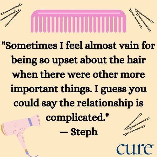 Some cancer survivors have mixed feelings about how their cancer affected their relationship with their hair. 