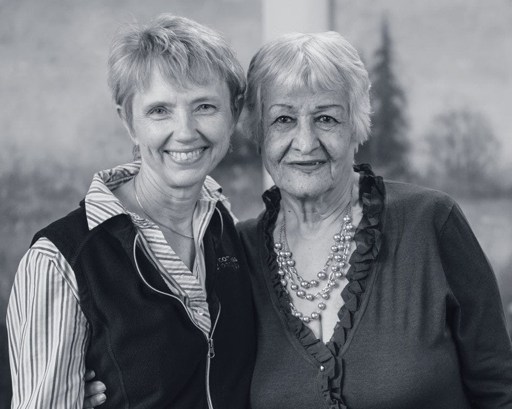 Beverly M. Moser, RN, BSN, OCN (left) with Aghdas Ashtari - PHOTO BY SARA VANDEPAS