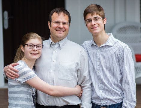 Peter Kebbekus with his children Anna and Joseph