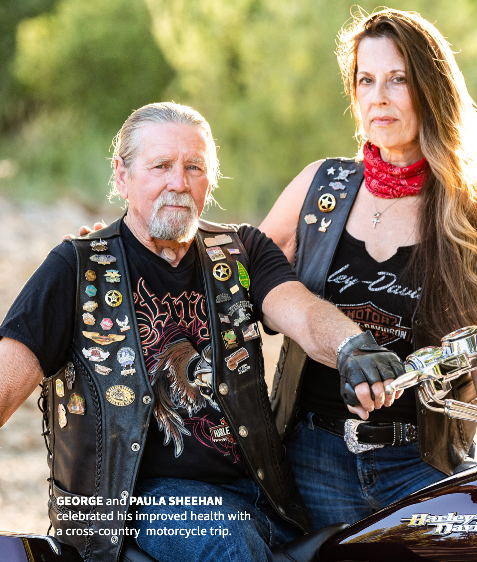 George and Paula Sheehan celebrated his improved health with a cross-country motorcycle trip.