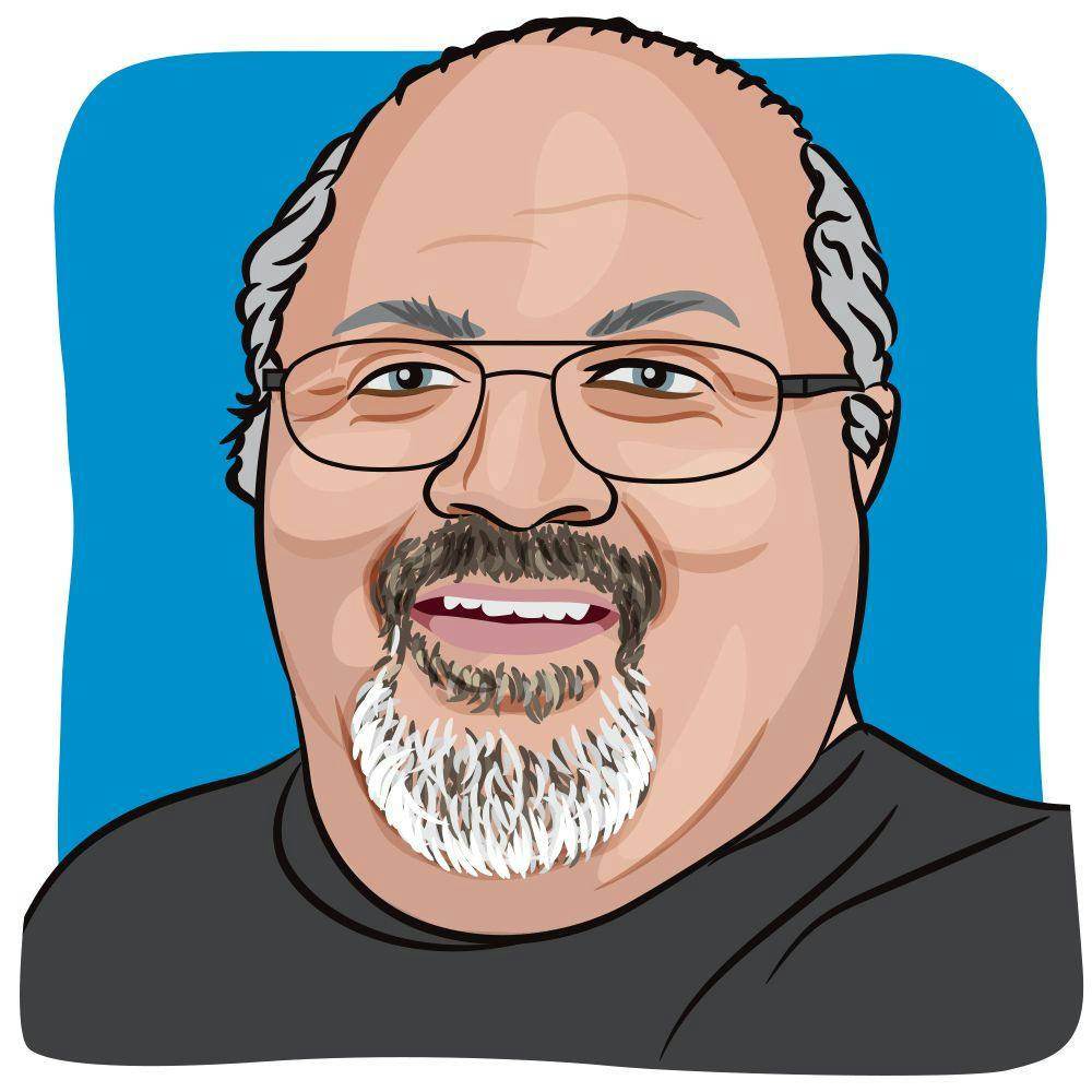 Cartoon drawing of blogger Robin Zimmerman