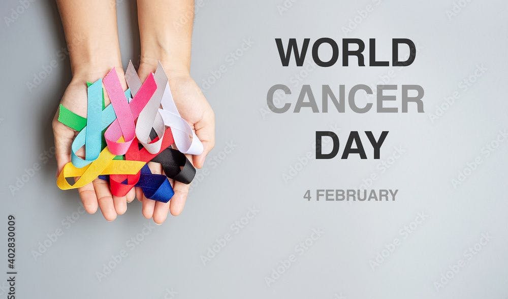 World cancer day (February 4). colorful awareness ribbons; blue, red, green, black, grey, white, pink and yellow color for supporting people living and illness. Healthcare and medical concept| Image credit: © Jo Panuwat D - By © Jo Panuwat D - stock.adobe.com. 