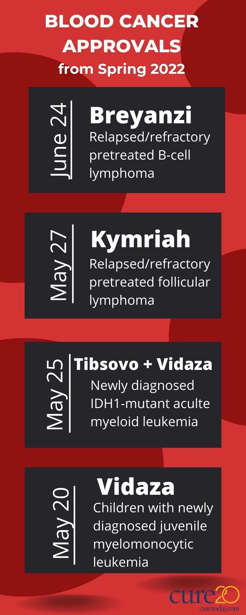 Spring 2022 brought in some landmark blood cancer approvals from the FDA. Here is a roundup of the therapies recently approved by the FDA that patients may have missed.
