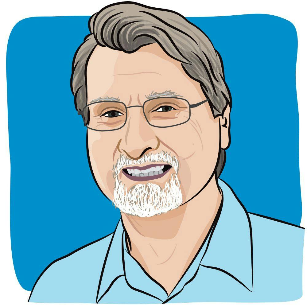 cartoon drawing of blogger and prostate cancer survivor, Ron Cooper
