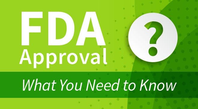 FDA approval, what you need to know in white text on a green background with a question mark