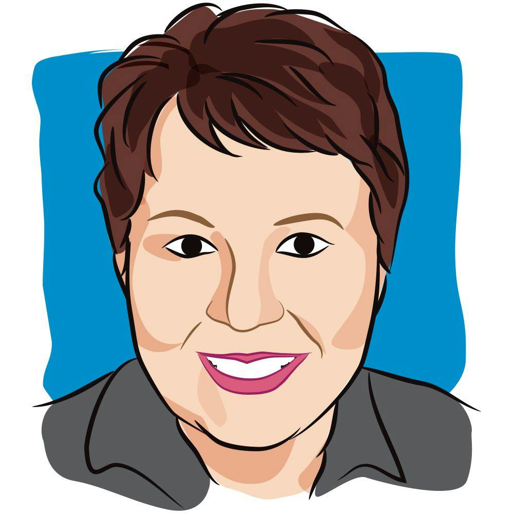 cartoon drawing of cancer survivor and blogger, Bonnie Annis