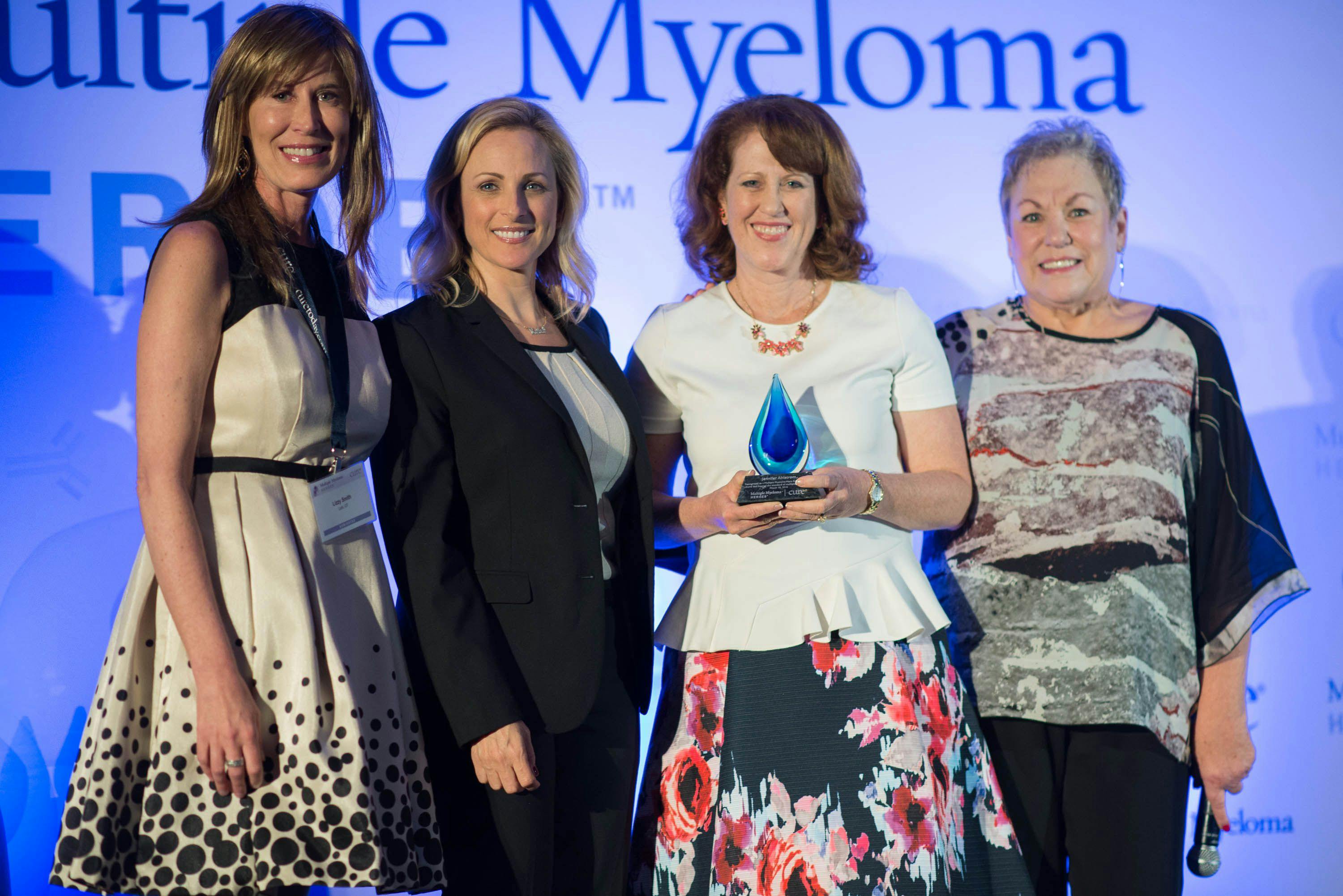 In her keynote speech, TV and movie actress Marlee Matlin (second from left) spoke about her father's diagnosis with multiple myeloma, dealing with adversity by cultivating a good sense of humor, and more.