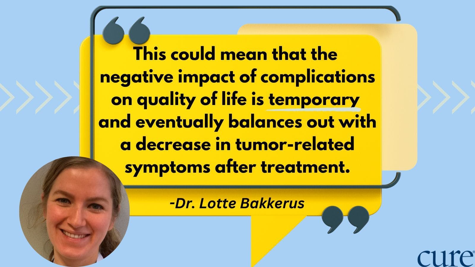 Negative quality of life impacts from intensified colorectal cancer treatment may be temporary, Dr. Lotte Bakkerus said. 