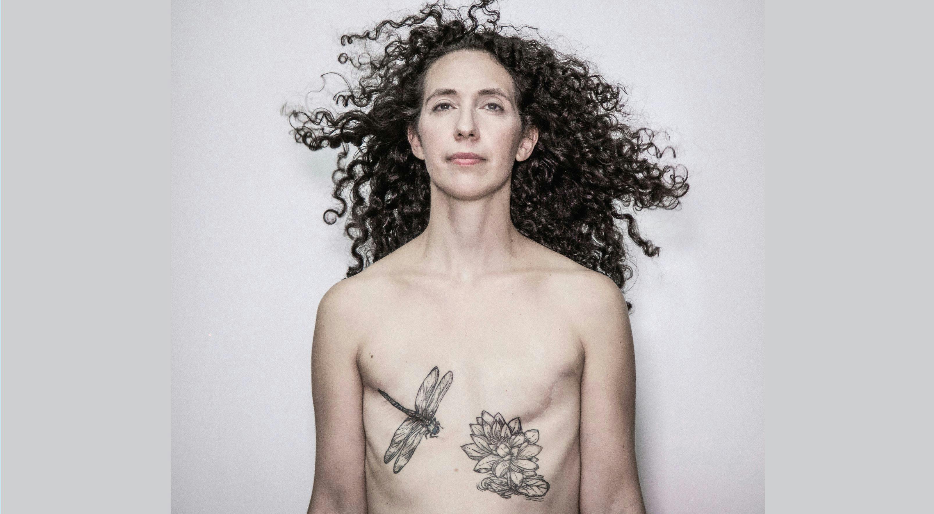 REBECCA PINE
gained a sense of
control when she
got decorative
tattoos on her
chest after a bilateral
mastectomy. - BEATRICE DE GEA