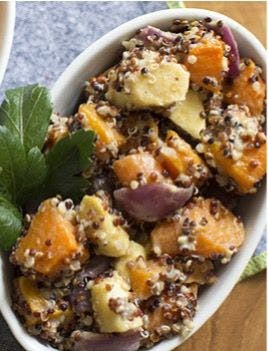 Roasted vegetable and quinoa salad.