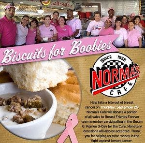Biscuits for Boobies at Norma's Cafe