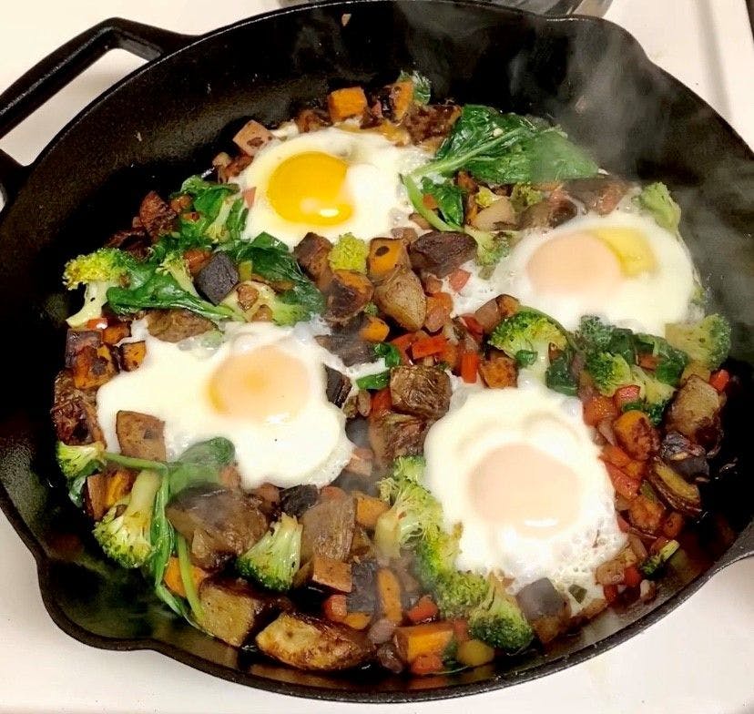 recipe cancer diet nutrition egg hash vegetables