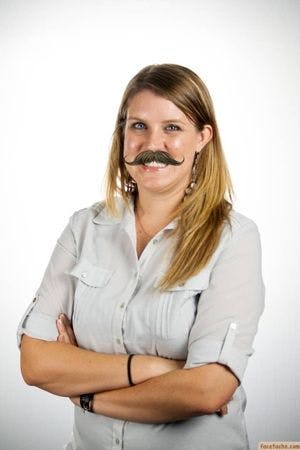 Lindsay with mustache