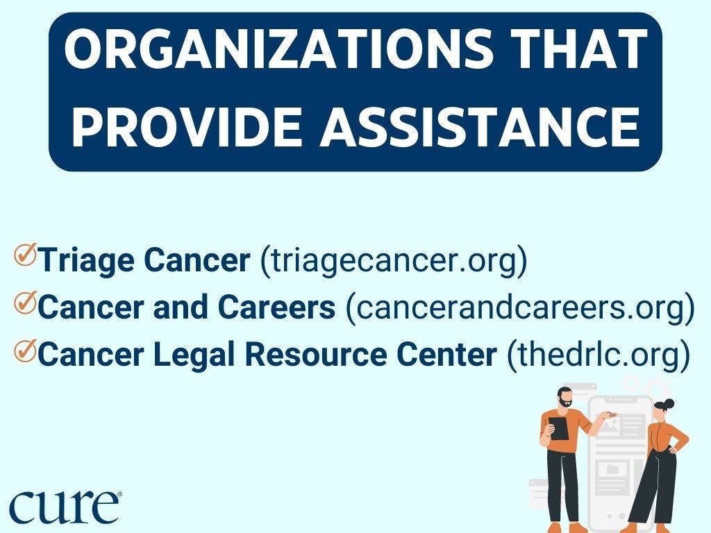 Triage Cancer (triagecancer.org) Cancer and Careers (cancerandcareers.org) Cancer Legal Resource Center (thedrlc.org) 