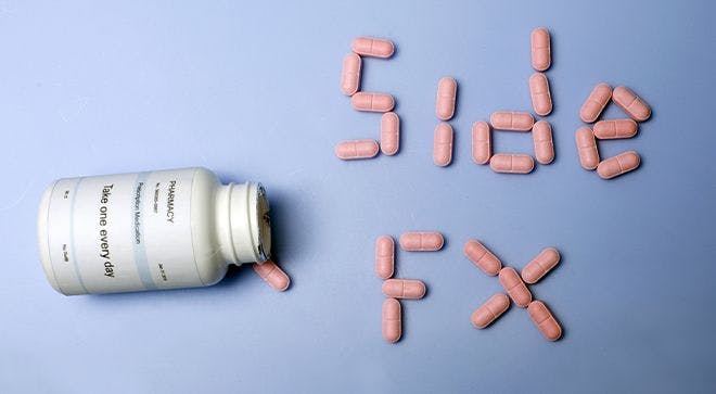 "side FX" spilled out in pills