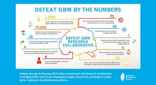 By the Numbers: Progress Made By Defeat GBM - Image courtesy of Defeat GBM