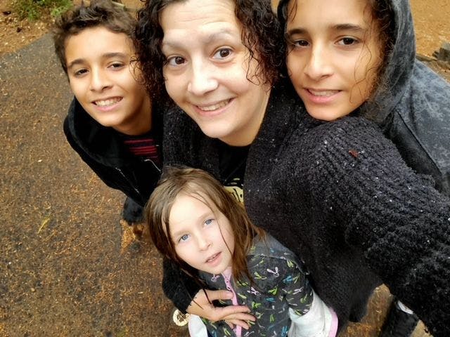 Christina McAmis and her children